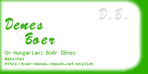 denes boer business card